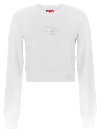 Shop Diesel F-slimmy Cropped Sweatshirt In White