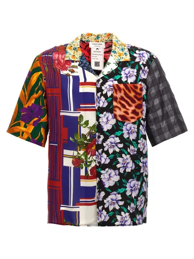 Shop Marine Serre Regenerated Silk Scarves Shirt, Blouse In Multicolor