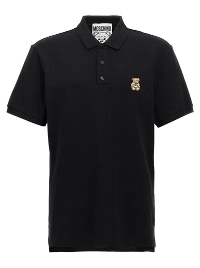 Shop Moschino Teddy Shirt Polo In Black