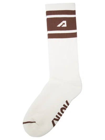 Shop Autry Unic Stripes Socks In White