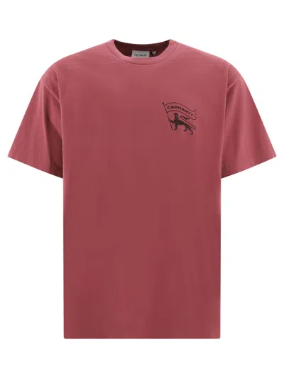 Shop Carhartt Stamp T-shirts In Fuchsia