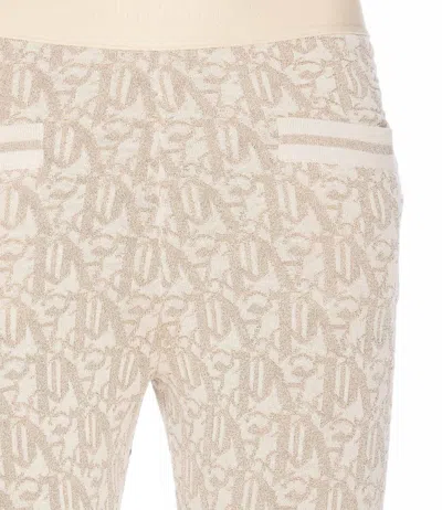 Shop Palm Angels Monogram Jacquard Knit Trousers In Offwhitewhite