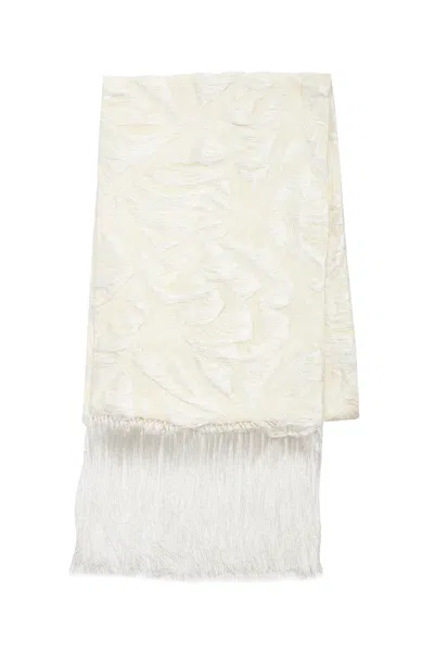 Gabriela Hearst Blaine Scarf In Ivory Silk Virgin Wool Jacquard In Ivory
