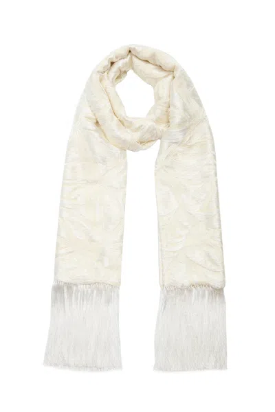 Gabriela Hearst Blaine Scarf In Ivory Silk Virgin Wool Jacquard In Ivory