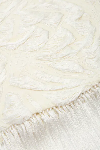 Gabriela Hearst Blaine Scarf In Ivory Silk Virgin Wool Jacquard In Ivory