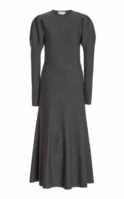Gabriela Hearst Hannah Knit Dress In Charcoal Melange Merino Wool Cashmere In Charcoal Melange