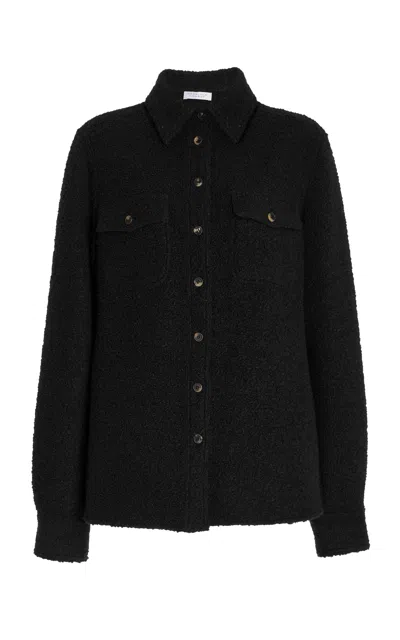 Gabriela Hearst John Austin Overshirt In Black Recycled Cashmere Boucle In Black
