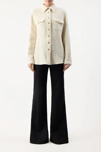 Gabriela Hearst John Austin Overshirt In Ivory Recycled Cashmere Boucle In Ivory