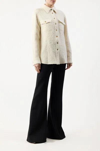 Gabriela Hearst John Austin Overshirt In Ivory Recycled Cashmere Boucle In Ivory