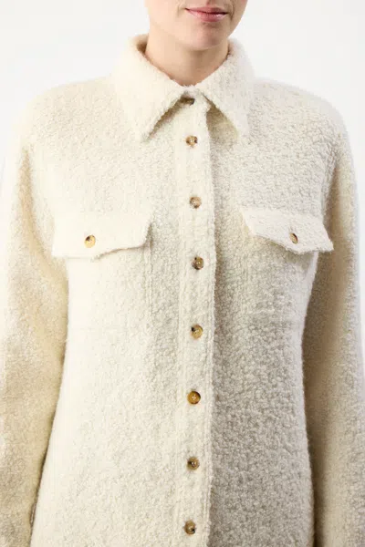 Gabriela Hearst John Austin Overshirt In Ivory Recycled Cashmere Boucle In Ivory