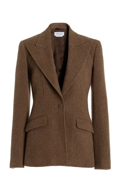 Gabriela Hearst Leiva Blazer In Chocolate Multi Cashmere Virgin Wool Herringbone In Chocolate Multi