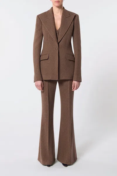 Gabriela Hearst Leiva Blazer In Chocolate Multi Cashmere Virgin Wool Herringbone In Chocolate Multi