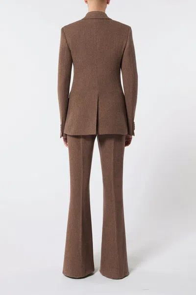 Gabriela Hearst Leiva Blazer In Chocolate Multi Cashmere Virgin Wool Herringbone In Chocolate Multi