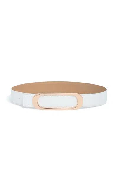 Gabriela Hearst Medium Timon Reversible Belt In Ivory & Nude Leather In Ivory/nude