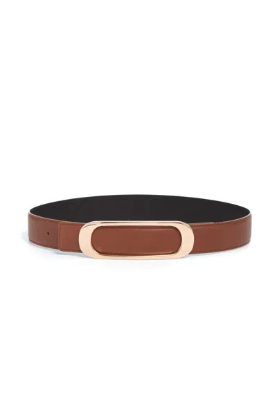 Gabriela Hearst Medium Timon Reversible Belt In Cognac & Black Leather In Cognac/black