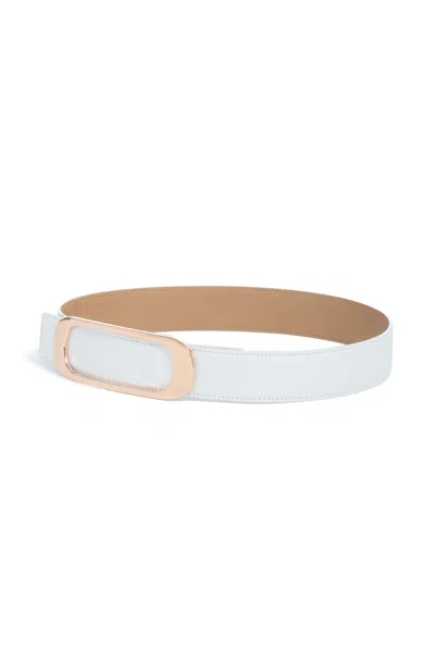 Gabriela Hearst Medium Timon Reversible Belt In Ivory & Nude Leather In Ivory/nude