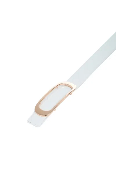 Gabriela Hearst Medium Timon Reversible Belt In Ivory & Nude Leather In Ivory/nude