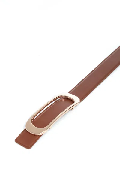 Gabriela Hearst Medium Timon Reversible Belt In Cognac & Black Leather In Cognac/black