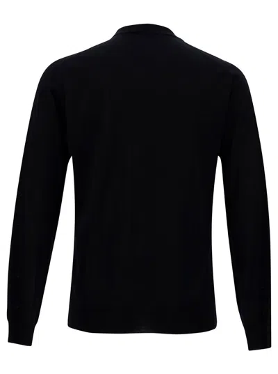 Plain Blue Turtleneck With Long Sleeves In Wool Man In Blue