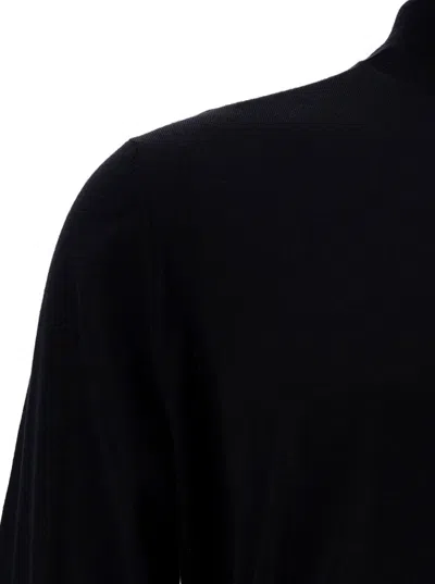Plain Blue Turtleneck With Long Sleeves In Wool Man In Blue
