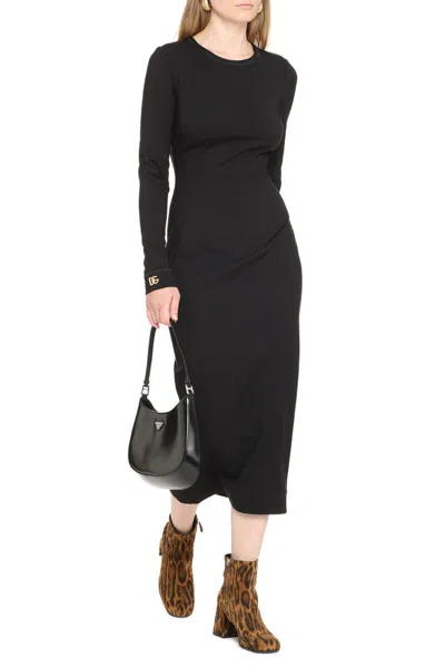 Shop Dolce & Gabbana Sheath Dress In Black