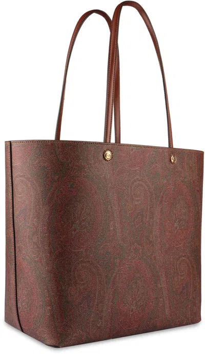 Shop Etro Essential Maxi Tote In Brown