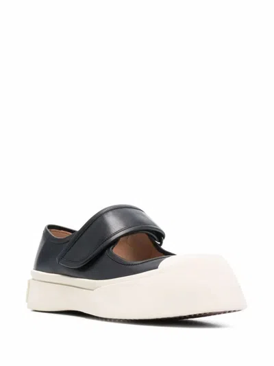 Marni Pablo Mary Jane Nappa Leather Sneakers In Black
