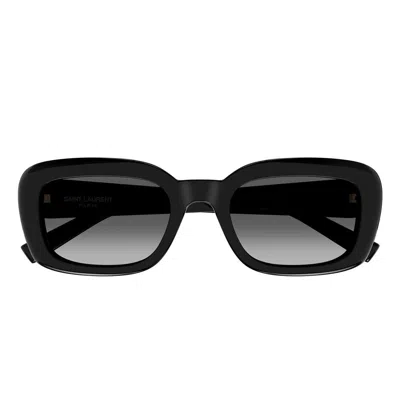 Saint Laurent Rectangular-frame Recycled Acetate Sunglasses In Black