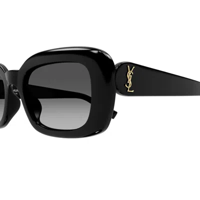 Saint Laurent Rectangular-frame Recycled Acetate Sunglasses In Black