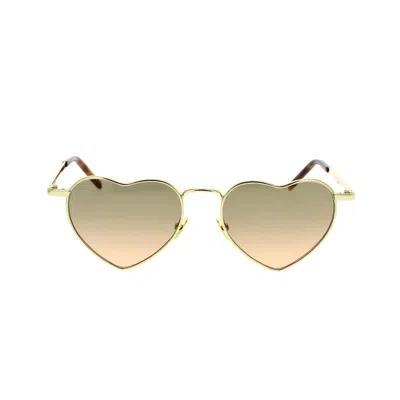 Shop Saint Laurent Eyewear Sunglasses In Gold