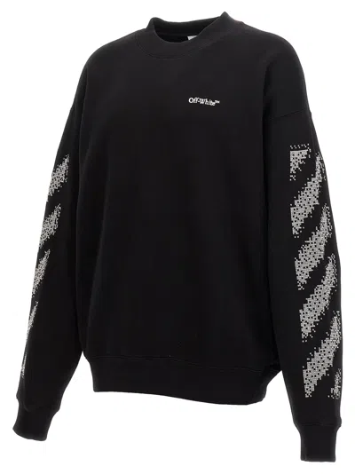 Shop Off-white Pixel Diag Skate Sweatshirt White/black