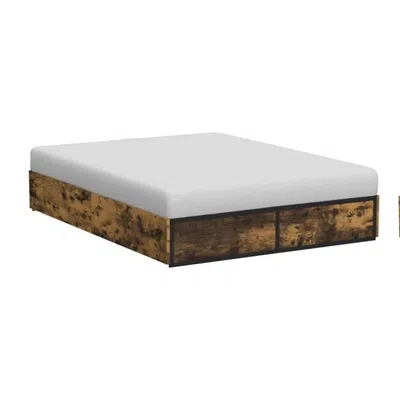 Quikfurn Queen Metal Wood Platform Bed Frame With 4 Storage Drawers - 800 Lbs Max Weight
