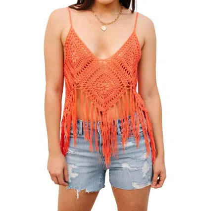 143 Story Festival Fringe Tank In Orange In Orange