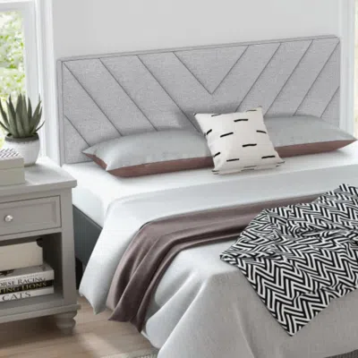 Hivvago Linen Upholstered Headboard For Full And Queen Size Bed Frames-gray