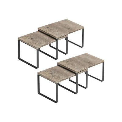 Breebe Set Of 2 Brown Spice Rack Kitchen Organizer Shelf