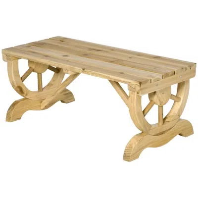 Quikfurn Outdoor Farmhouse Patio Backyard 2-person Garden Bench In Natural Finish