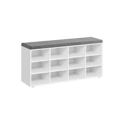 Breebe Shoe Bench With Cushion White And Gray