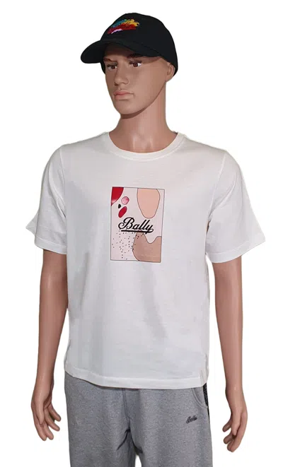 Bally 6301239 Unisex White 100% Cotton Logo T-shirt In White