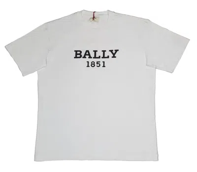 Bally 6303587 Men's White 100% Organic-cotton Logo T-shirt In White