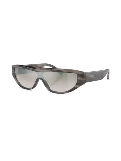 Ferrari Oversized Frame Sunglasses In Striped Grey