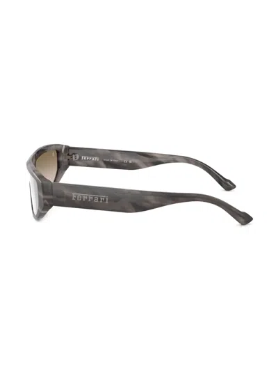 Ferrari Oversized Frame Sunglasses In Striped Grey