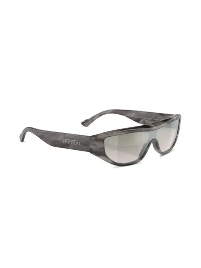 Ferrari Oversized Frame Sunglasses In Striped Grey