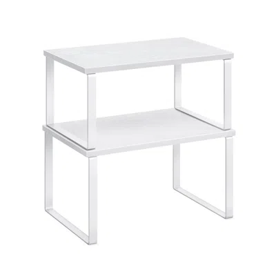 Breebe Set Of 2 Kitchen Counter Shelves Cloud White And Natural Beige