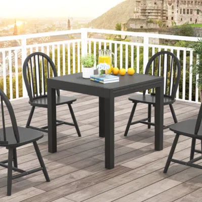 Hivvago 31.5 Inches-63 Inches Adjustable Patio Expandable Dining Table For 4-6 Person-gray