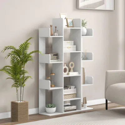 Hivvago Tree-shaped Bookshelf With 13 Compartments-white