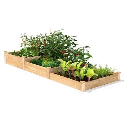 Quikfurn 4 Ft X 12 Ft Cedar Wood 3 Tier Raised Garden Bed - Made In Usa