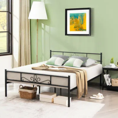 Hivvago Twin/full/queen Size Metal Bed Frame With Headboard And Footboard-queen Size