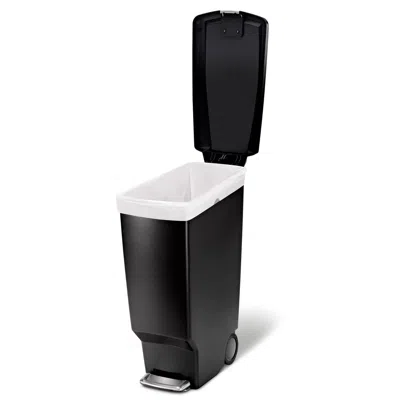 Quikfurn Black 10-gallon Narrow Kitchen Trash Can With Easy Step-on Lid