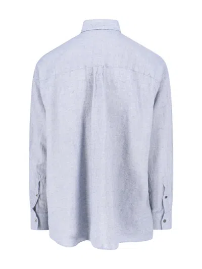 Our Legacy Textured Fabric Button-down Collar Shirt In Blue