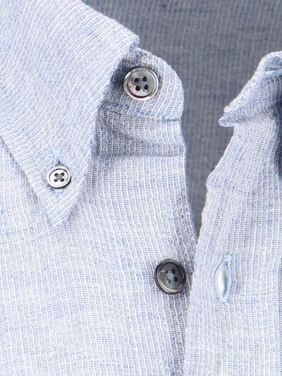 Our Legacy Textured Fabric Button-down Collar Shirt In Blue